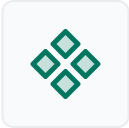 Ein grünes geometrisches Symbol mit vier Rautenformen