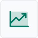 Ein grünes Liniendiagramm-Symbol mit einem nach oben gerichteten Pfeil