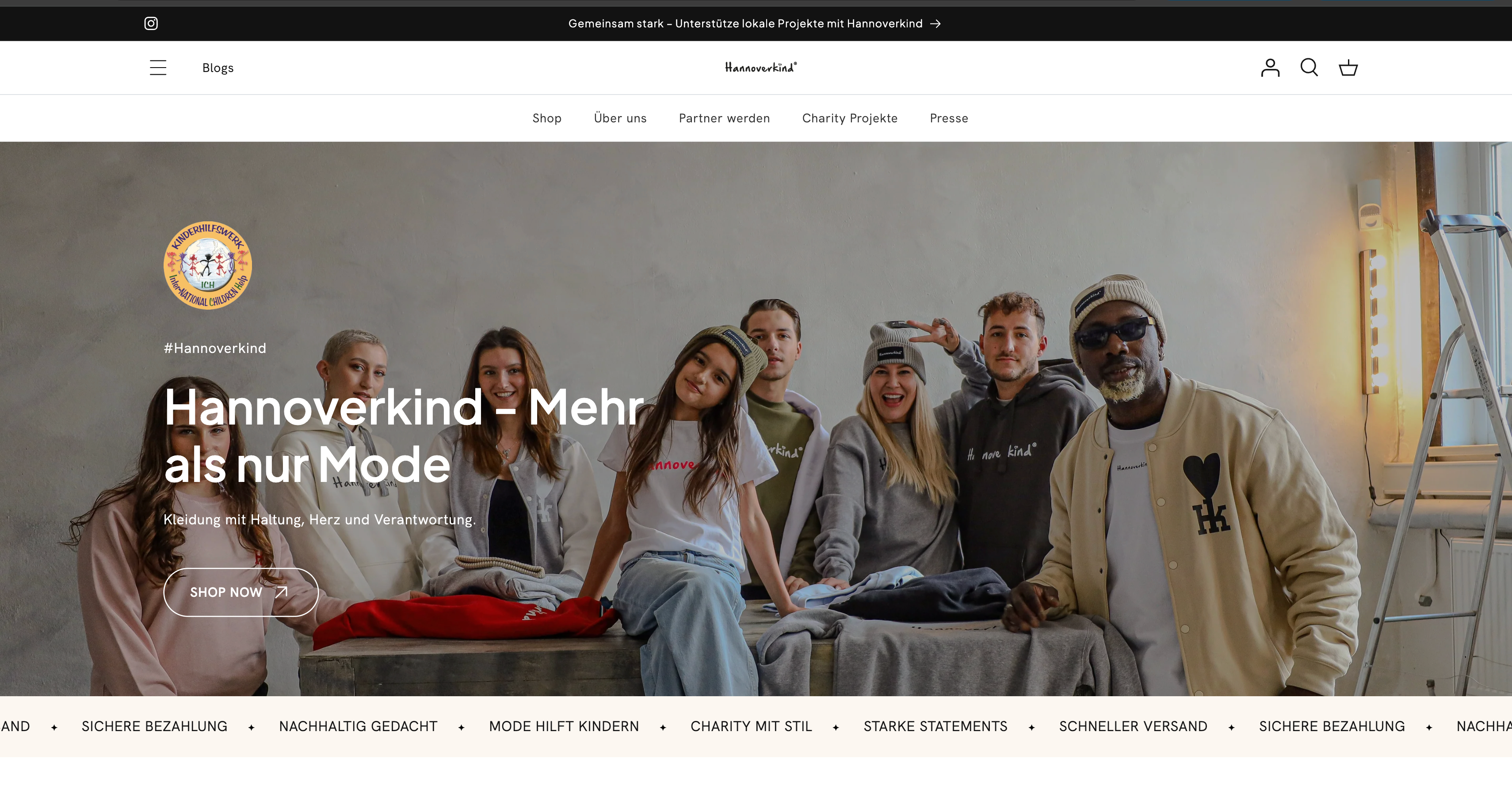 Hannoverkind Titelbild zusehen sind die models von hannoverkind einen shop den ecomsolution betreut