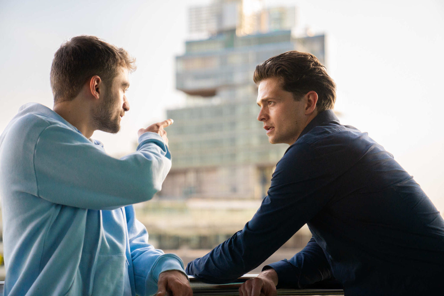 two man discussing the project